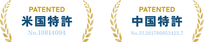米国特許 No.10814094 ／ 中国特許 No.ZL201780053422.7